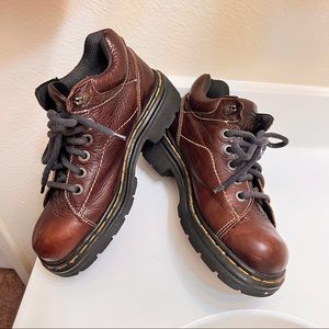 Dr Martens Vintage Ankle Brown Leather Boots MADE IN ENGLAND size 8